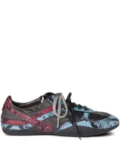 Miu Miu Snakeskin-insert Sneakers In Multi