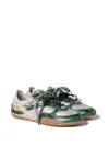 Miu Miu Snakeskin-leather Sneakers In Green