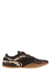 Miu Miu Gymnasium Technical Fabric And Python-print Ayers Leather Sneakers In Brown