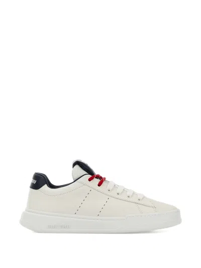 Miu Miu Sneakers In Pelle In White