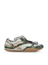 Miu Miu Gymnasium Technical Fabric And Python-print Ayers Leather Sneakers In Multi
