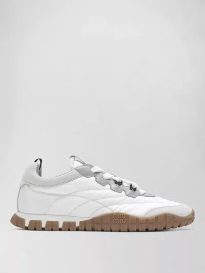 Miu Miu Tyre Sneakers In Technical Fabric And Suede In Multi