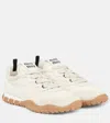 Miu Miu Tyre Technical Fabric And Suede Sneakers In Weiss