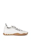 Miu Miu Prada Two-tone Leather And Tech Fabric Sneakers In White