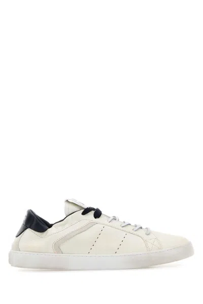 Miu Miu Ivory Leather Sneakers In Multi