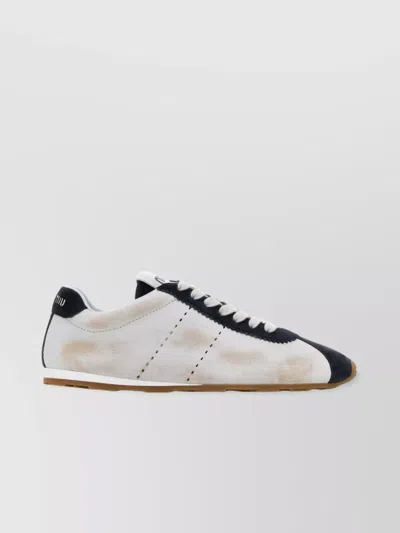 MIU MIU SNEAKERS WITH CONTRAST PANELS AND RUBBER SOLE