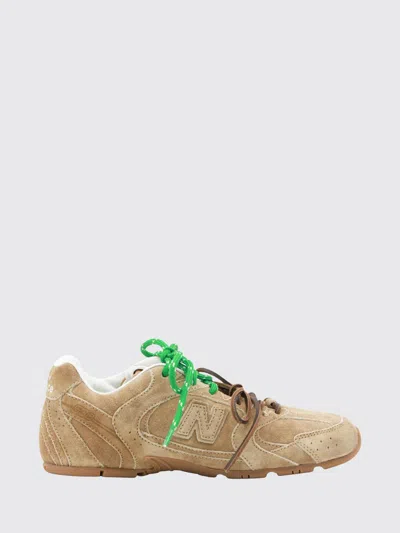 Miu Miu Beige Lace Up Sneaker In Brown