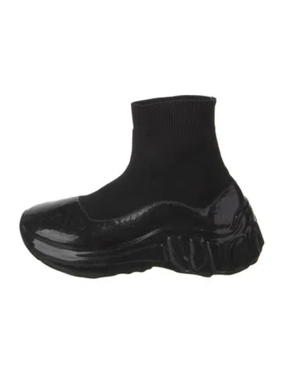 Pre-owned Miu Miu Sock Boots In Black