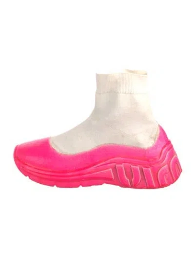 Pre-owned Miu Miu Sock Boots In Pink