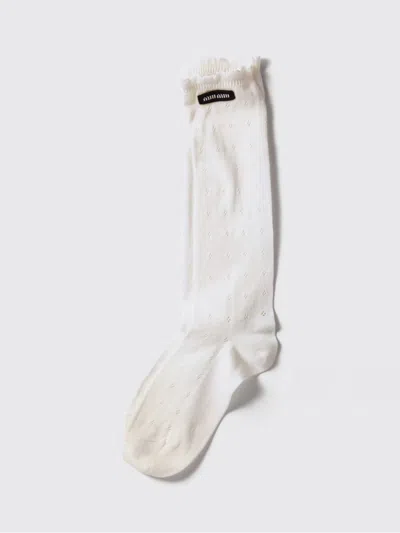 Miu Miu Socks Woman  In White