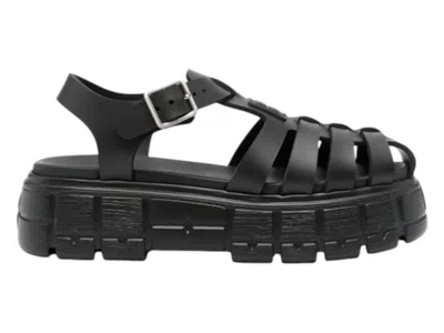 Pre-owned Miu Miu Soft Cage Sandal (women's) Sneakers In Nero
