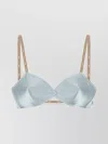 Miu Miu Soft Satin Bra Adjustable Straps In Blue