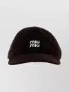 Miu Miu Soft Velvet Baseball Cap With Curved Brim In Brown