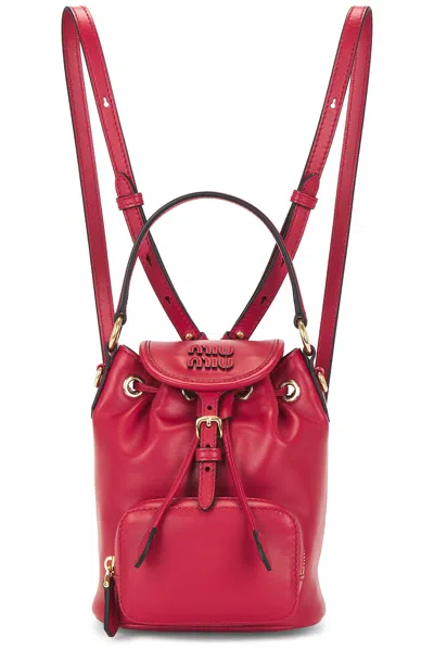 Miu Miu Softy Backpack In Red