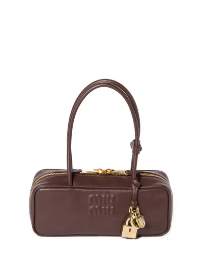 Miu Miu Beau Leather Bag In Briarwood
