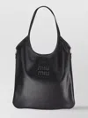 Miu Miu Softy Leather Shoulder Bag In Black