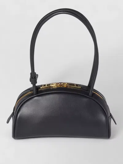Miu Miu Softy Mini Leather Bowling Top Handle Bag In Black