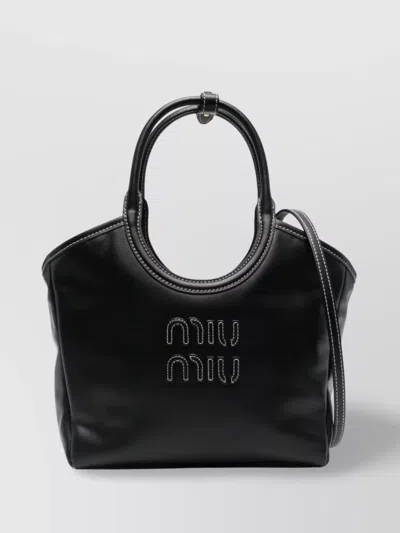 Miu Miu Softy Tote Bag Adjustable Strap In Black
