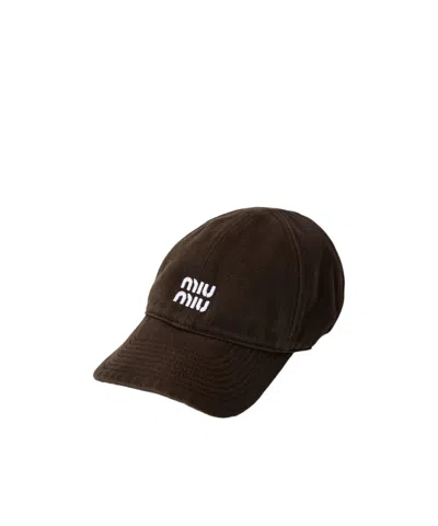 Miu Miu Solid Color Baseball Cap In Black