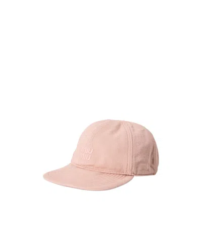 Miu Miu Solid Color Baseball Cap In Pink