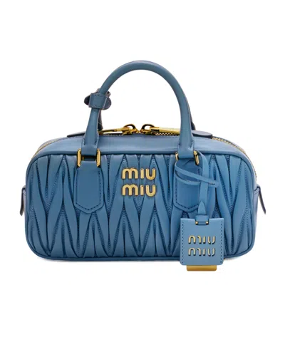 Miu Miu Solid Color Mini Handbag In Blue