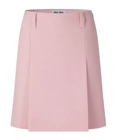 Miu Miu Solid High-waisted Wrap Mini Skirt In Multi