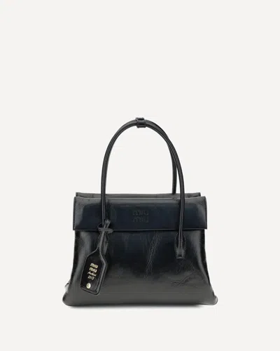 Miu Miu Solitaire Handbag In Black