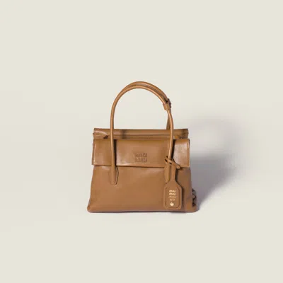 Miu Miu Solitaire Leather Bag In Brown