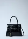 Miu Miu Solitaire Patent Handbag In Black