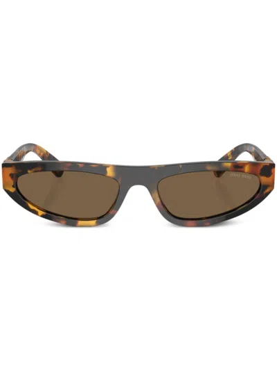 Miu Miu Tortoiseshell-effect Sunglasses In Brown
