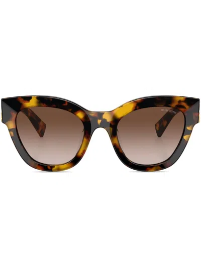 Miu Miu Sonnenbrille Mit Cat-eye-gestell In Havana/marrone