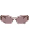 Miu Miu Womens Mu 14zs Irregular-frame Acetate Sunglasses Purple In Violett