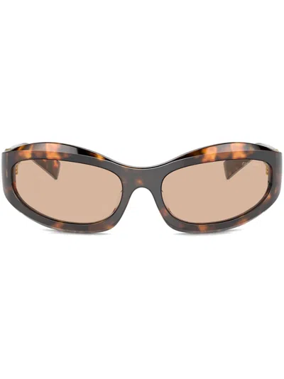Miu Miu Woman Sunglasses Mu 14zs In Dark Brown