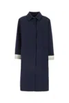 Miu Miu Collared Cotton Trench Coat With Side Pockets