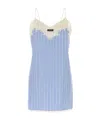 Miu Miu Embroidered Poplin Mini Dress In Blue