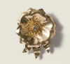 Miu Miu Flower Brooch Pin Central Gemstone Petals In Gold