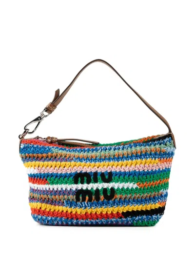 Miu Miu Spirit Crochet Mini Bag In Multi