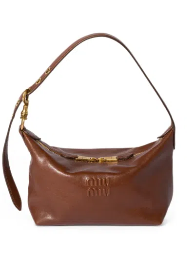 Miu Miu Spirit Nappa Leather Bag In Brown