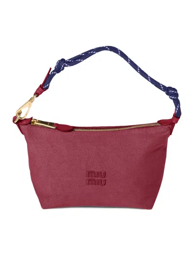 Miu Miu Spirit Pouch In Gabardine In Red