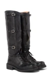 Miu Miu Multi-buckle Leather Boots In Nero