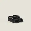 Miu Miu Nappa Leather Open Toe Sandals In Black