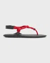 Miu Miu Cord-strap Leather Sandals In Rosso