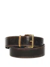 Miu Miu Square-buckle Leather Belt In Brown