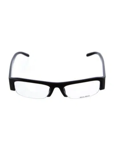 Pre-owned Miu Miu Square Eyeglasses In Black