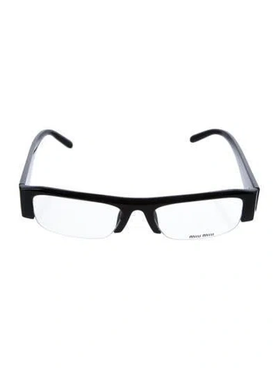 Pre-owned Miu Miu Square Eyeglasses In Black