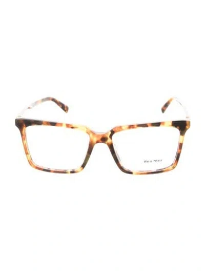 Pre-owned Miu Miu Square Eyeglasses In Brown