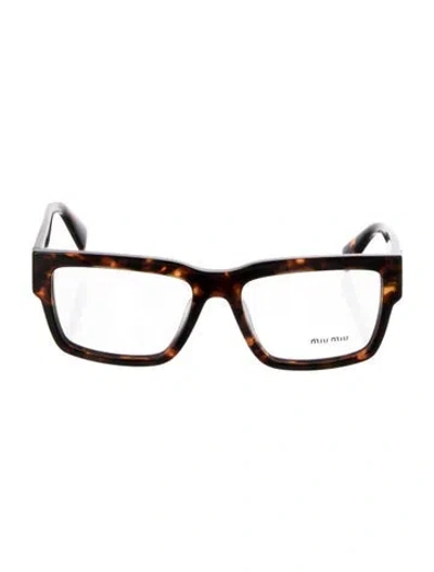 Pre-owned Miu Miu Square Eyeglasses In Brown