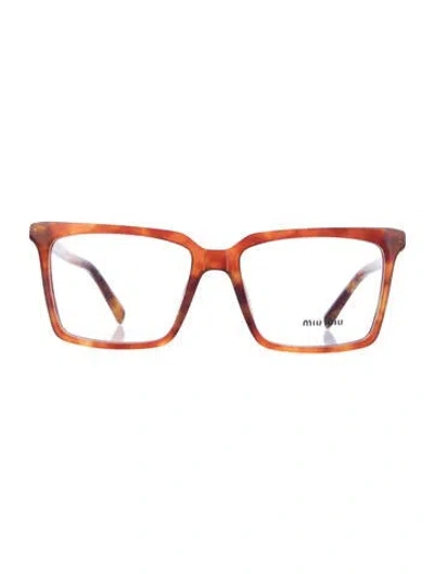 Pre-owned Miu Miu Square Eyeglasses In Brown
