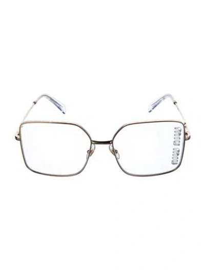 Pre-owned Miu Miu Square Eyeglasses In Gold