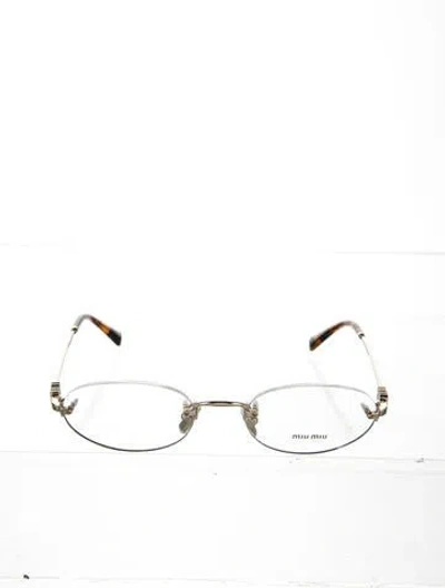 Pre-owned Miu Miu Square Eyeglasses In Gold